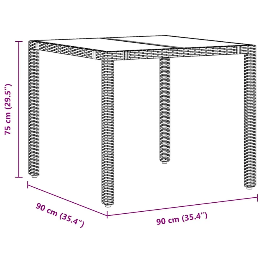 Ensemble de salle à manger pour jardin 5 pcs Gris polyrotin - 11