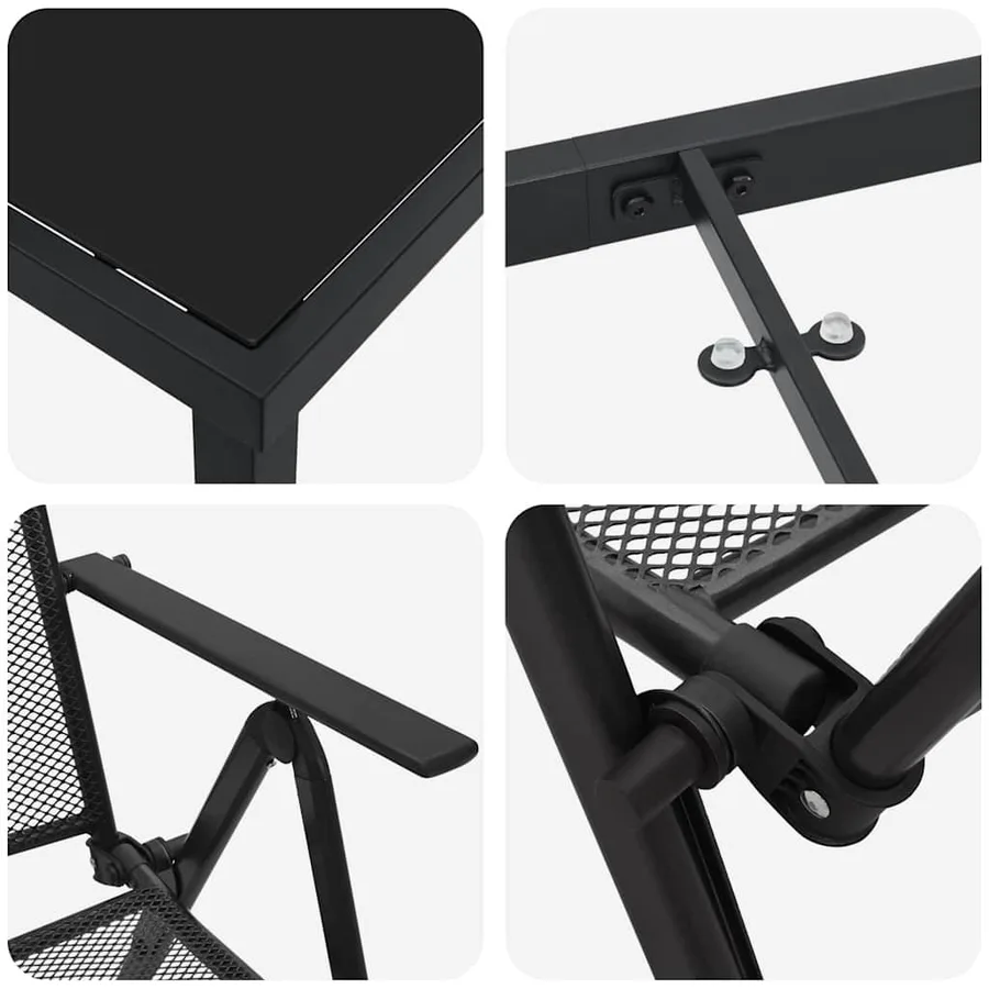 Ensemble de salle à manger pour jardin 5 pcs Anthracite - 9