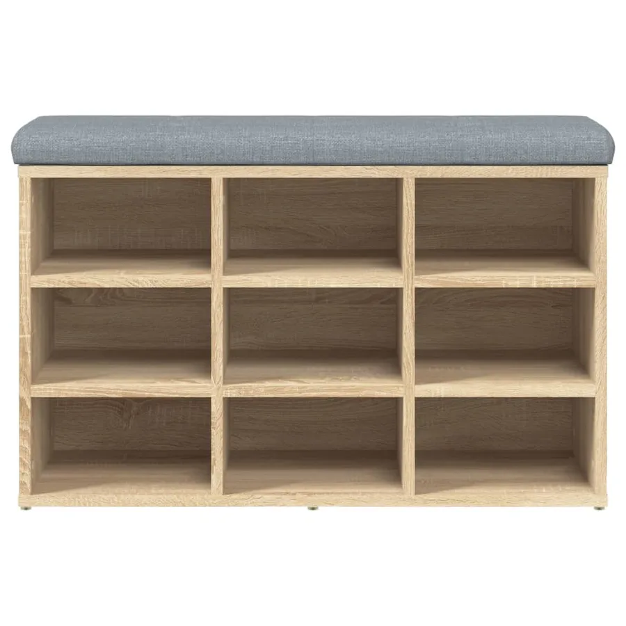 Banc à chaussures Chêne Sonoma 82x32x50 cm Bois d'ingénierie - 4