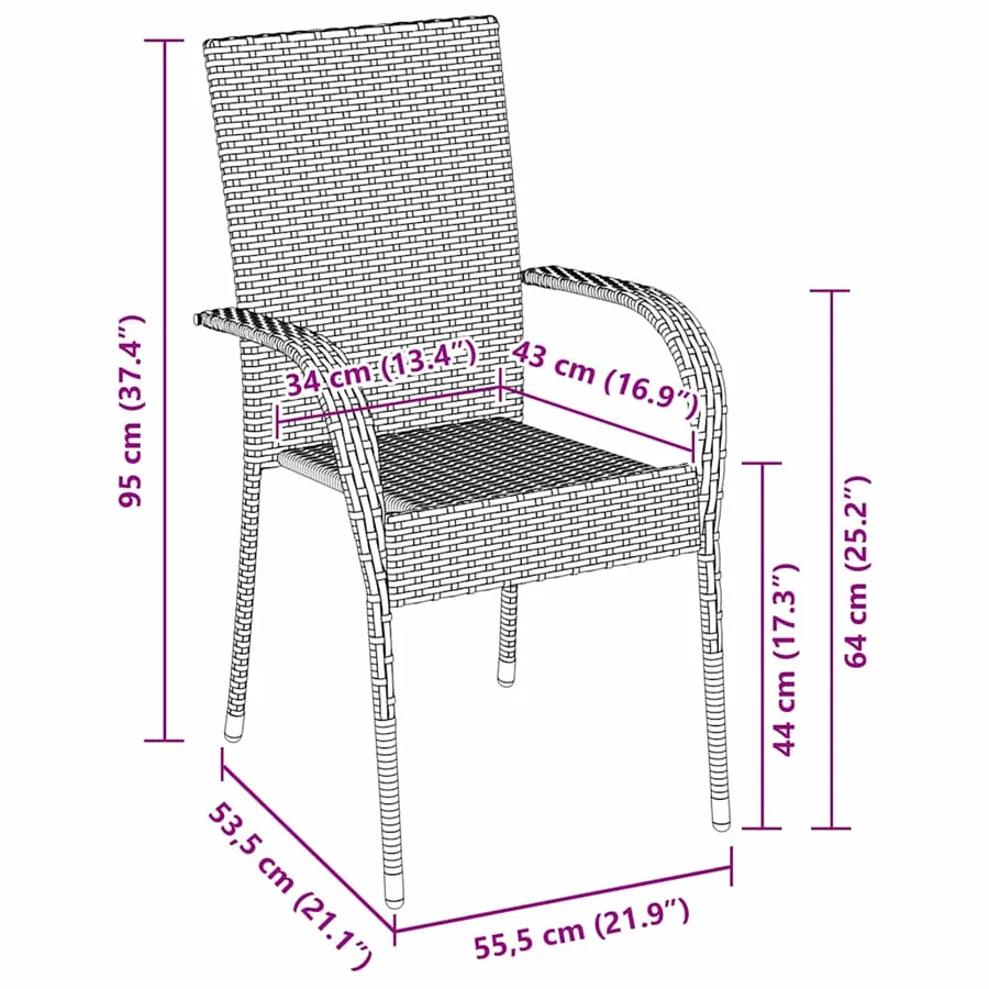 Ensemble de salle à manger pour jardin 5 pcs Marron - 8
