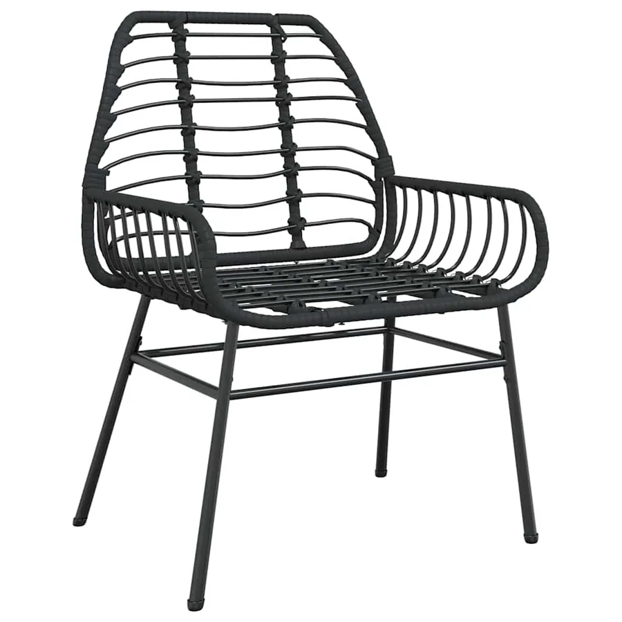 Ensemble de salle à manger pour jardin 5 pcs Noir polyrotin - 6