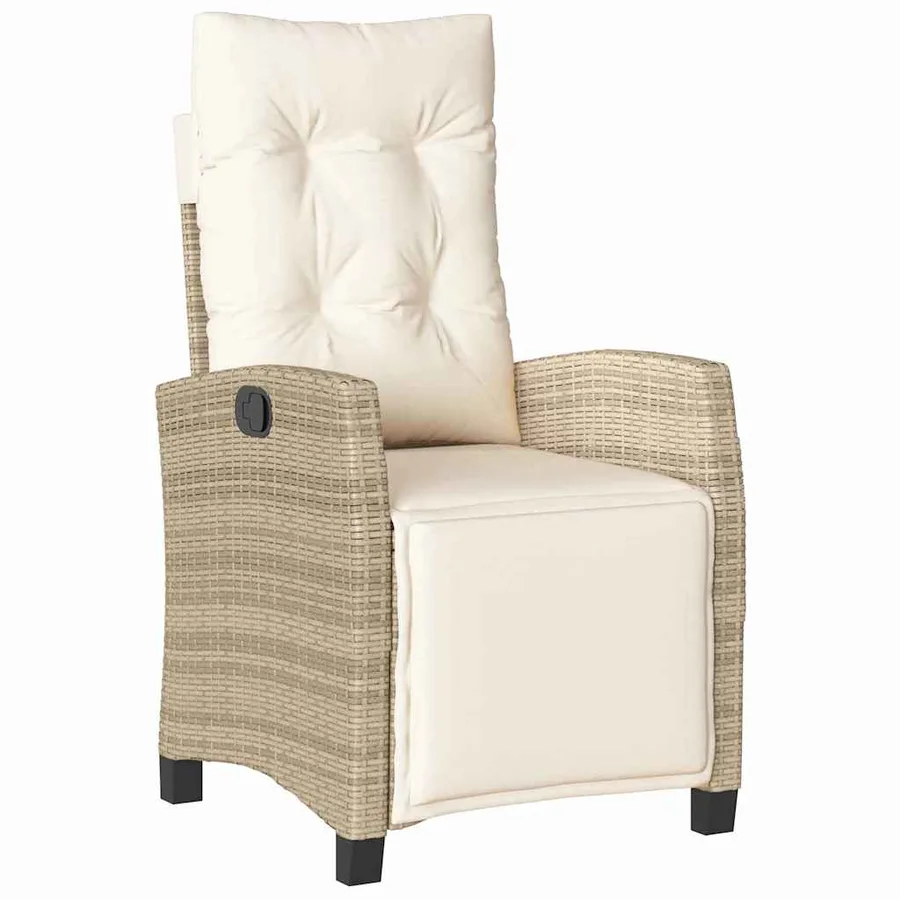 Ensemble de salle à manger pour jardin 3 pcs Beige polyrotin - 6