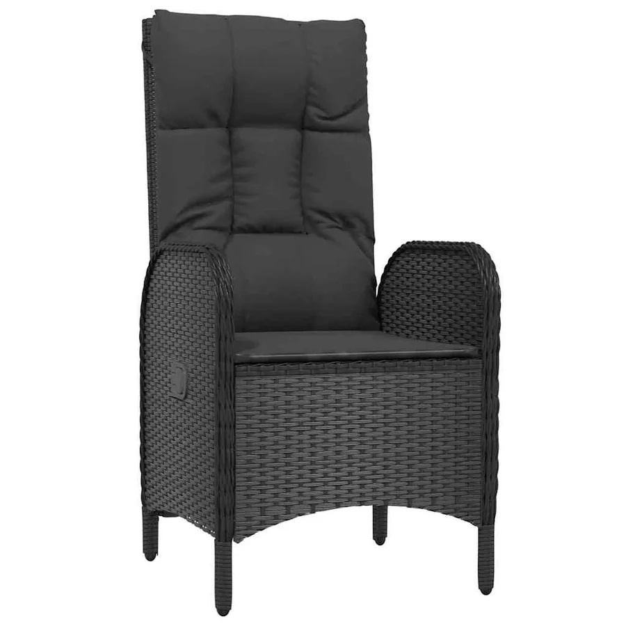 Ensemble de salle à manger pour jardin 3 pcs Noir polyrotin - 6