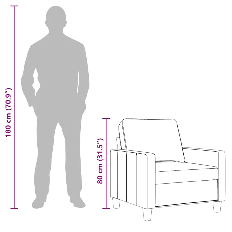 Fauteuil Taupe 60 cm Tissu - 10