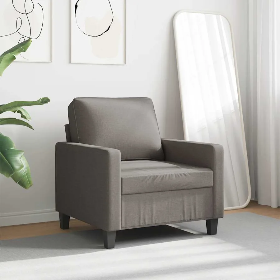 Fauteuil Taupe 60 cm Tissu - 3