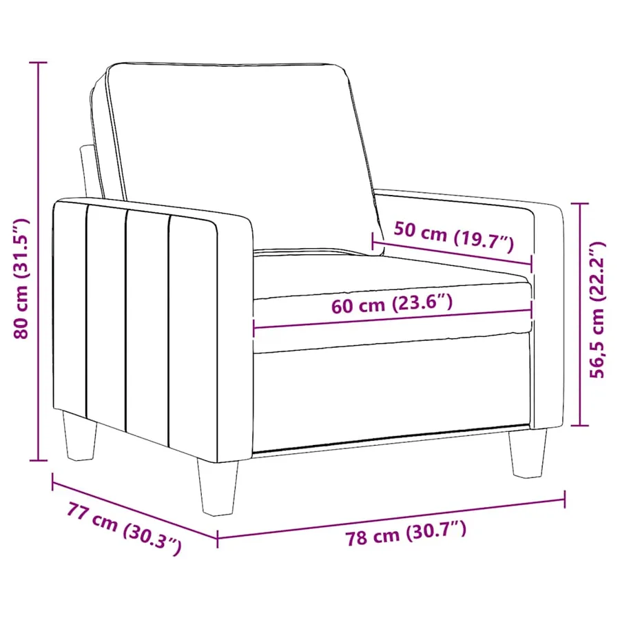 Fauteuil Taupe 60 cm Tissu - 9