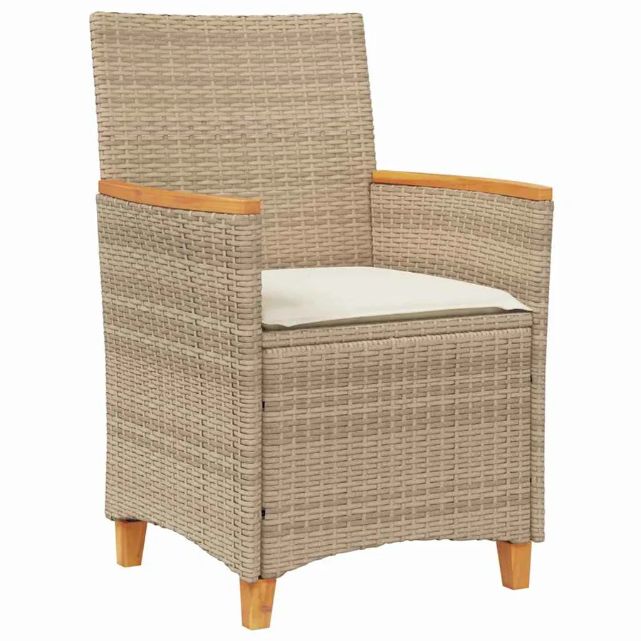 Ensemble de salle à manger pour jardin 5 pcs Beige polyrotin - 6