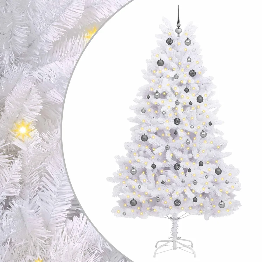 Sapin de Noël artificiel Blanc 120 x 120 x 240 cm PVC et métal - 2