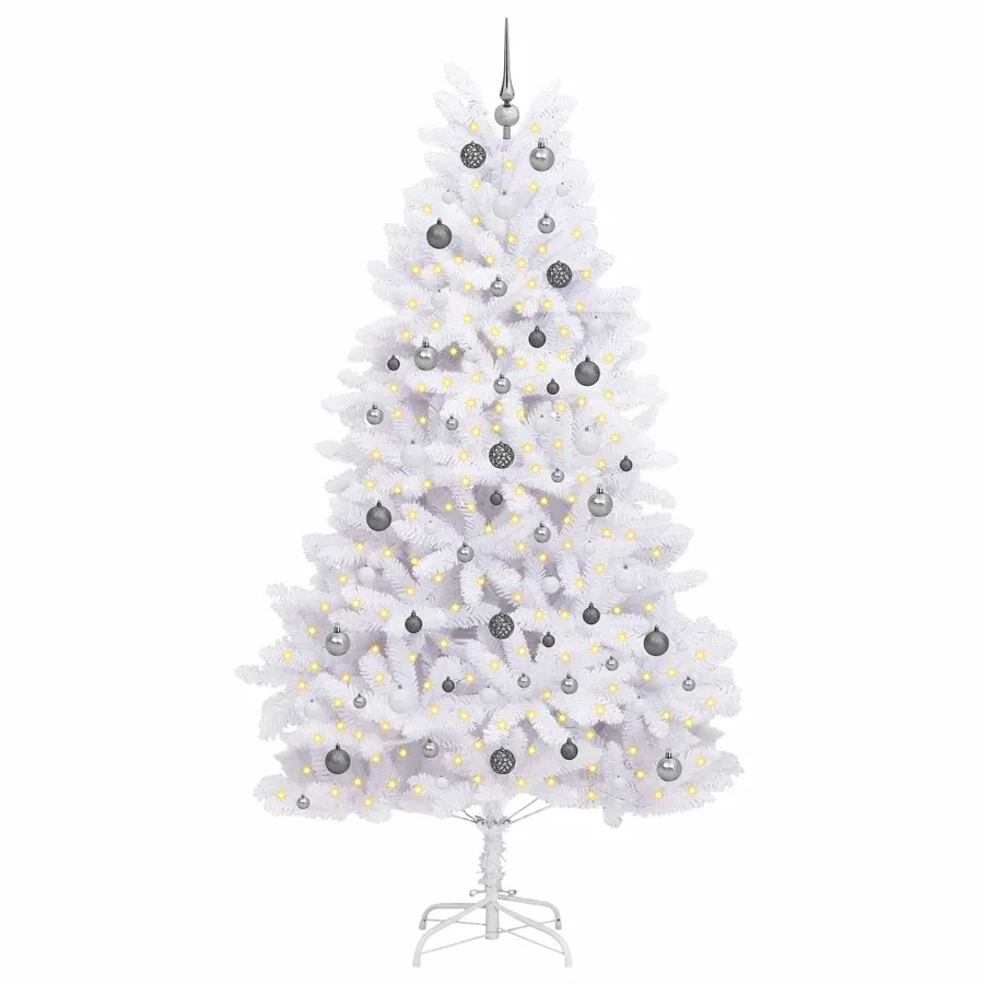 Sapin de Noël artificiel Blanc 120 x 120 x 240 cm PVC et métal - 3