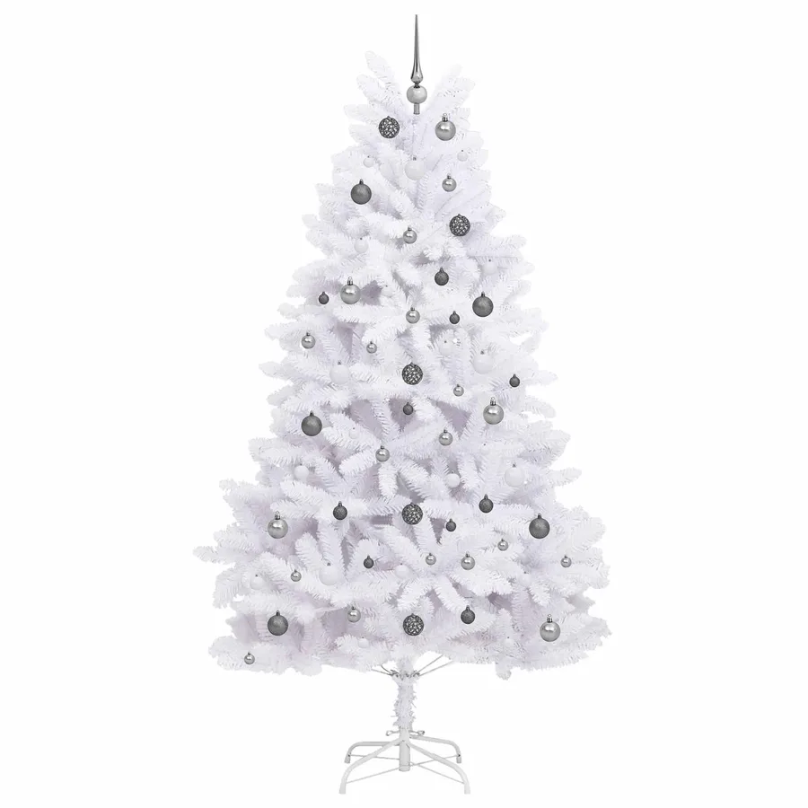Sapin de Noël artificiel Blanc 120 x 120 x 240 cm PVC et métal - 4