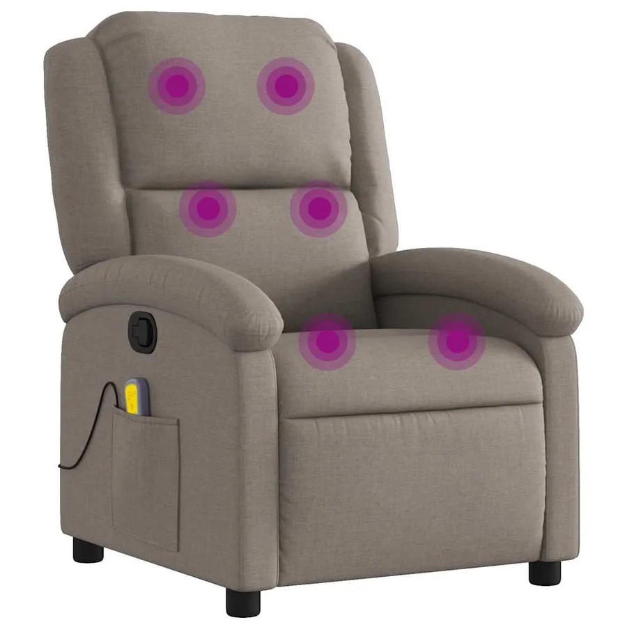 Fauteuil de massage inclinable Taupe Tissu - 2