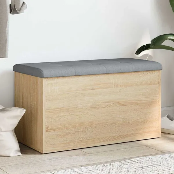 Banc de rangement Chêne Sonoma 82x42x45 cm Bois d'ingénierie
