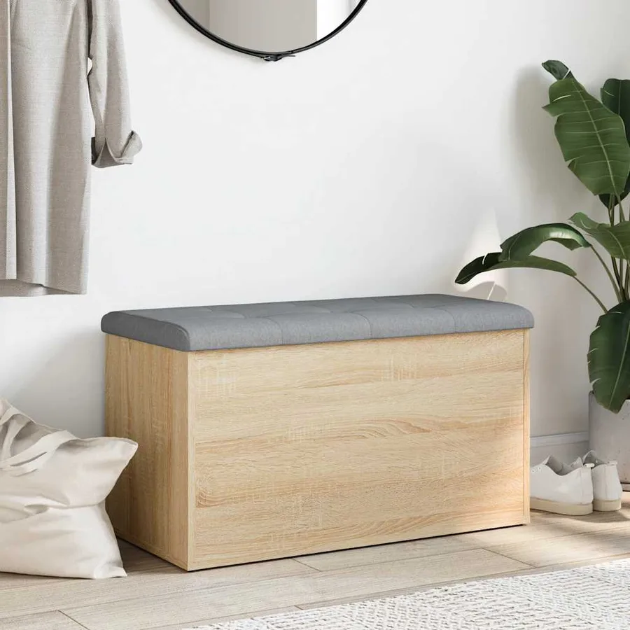 Banc de rangement Chêne Sonoma 82x42x45 cm Bois d'ingénierie - 3