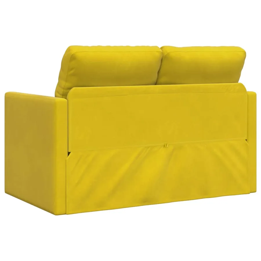 Canapé-lit 2 en 1 jaune foncé 122x204x55 cm velours - 7