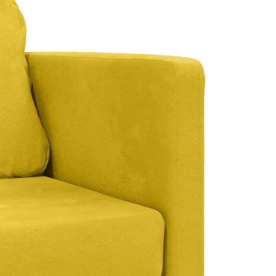 Canapé-lit 2 en 1 jaune foncé 122x204x55 cm velours - 9
