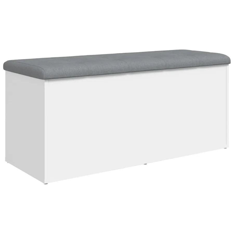 Banc de rangement Blanc 102x42x45 cm Bois d'ingénierie - 2