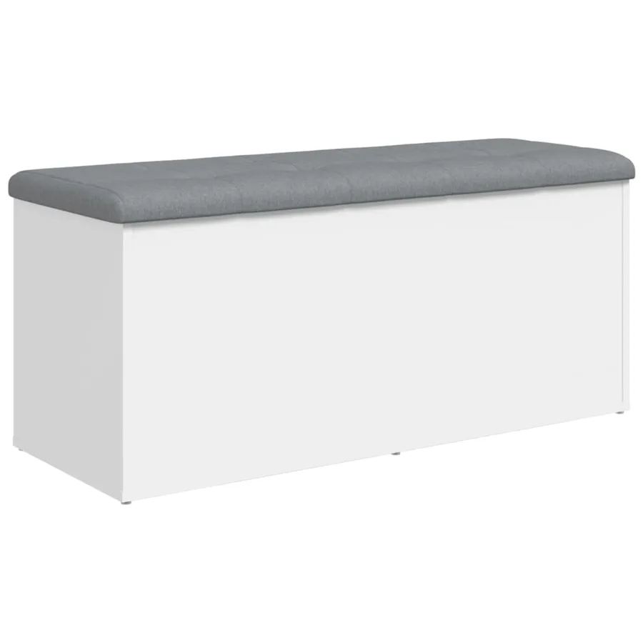 Banc de rangement Blanc 102x42x45 cm Bois d'ingénierie - 6