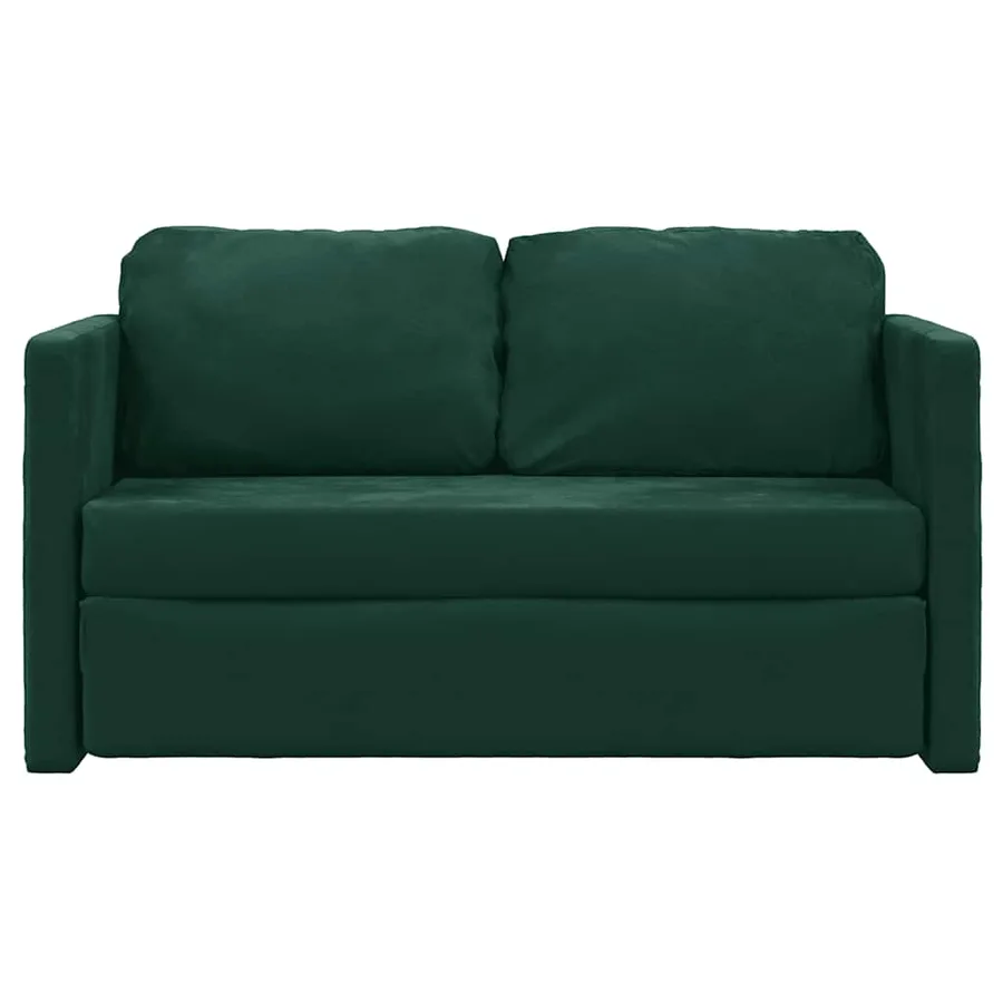 Canapé-lit 2 en 1 vert foncé 122x204x55 cm velours - 5