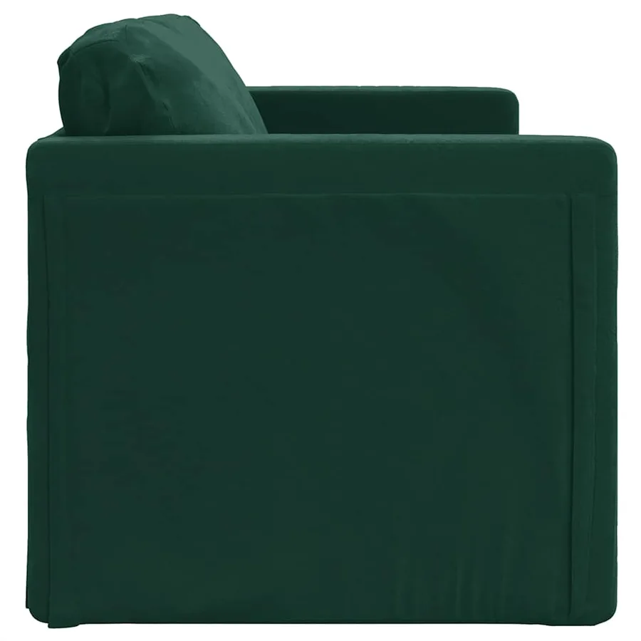Canapé-lit 2 en 1 vert foncé 122x204x55 cm velours - 6