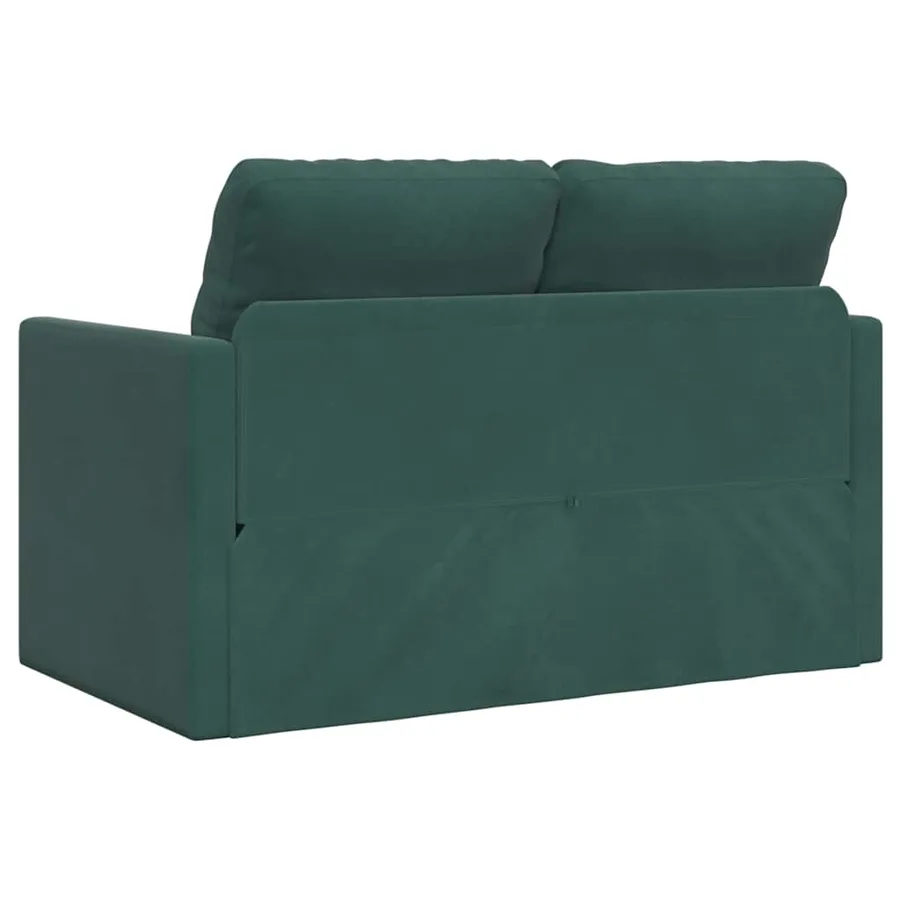 Canapé-lit 2 en 1 vert foncé 122x204x55 cm velours - 7
