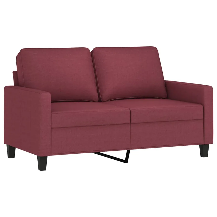 Ensemble de canapés 3 pcs avec coussins Rouge bordeaux Tissu - 4
