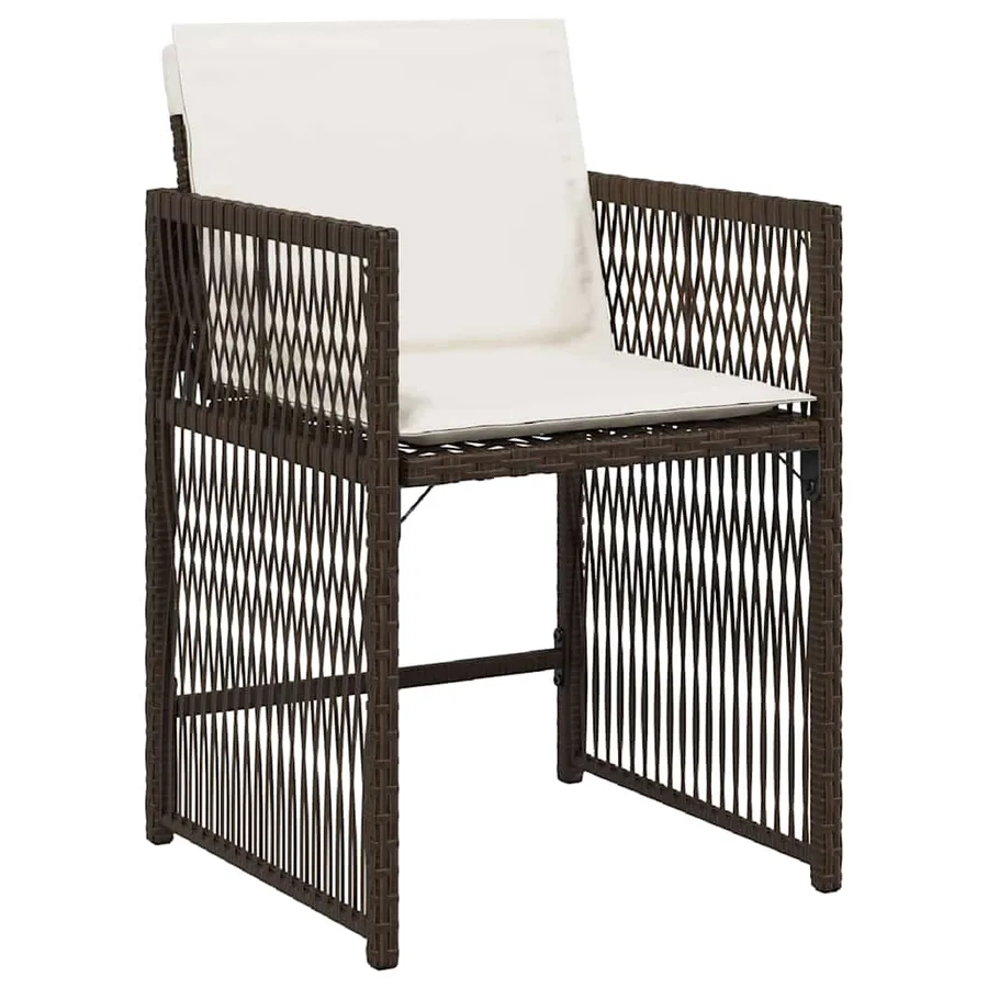 Ensemble de salle à manger pour jardin 9 pcs Marron polyrotin - 6