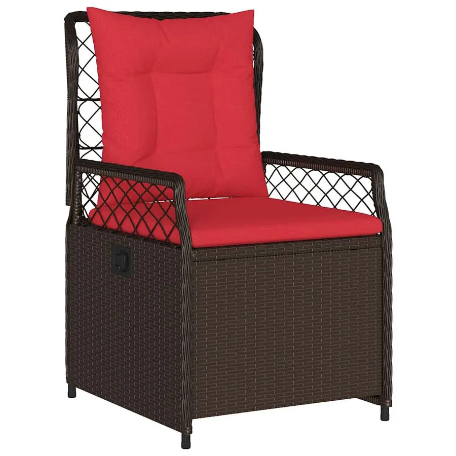 Ensemble de salle à manger pour jardin 3 pcs Marron polyrotin - 6