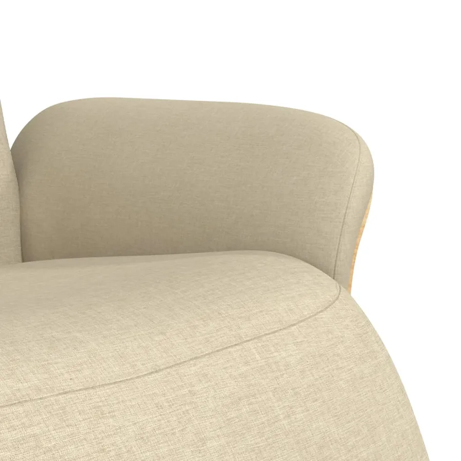 Fauteuil inclinable avec repose-pied crème tissu - 6