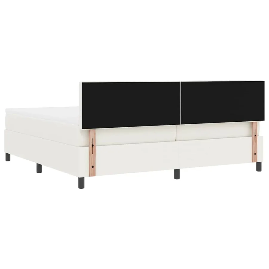 Lit à ressort LED avec tête de lit Crème et Blanc 200 x 200 cm - 10
