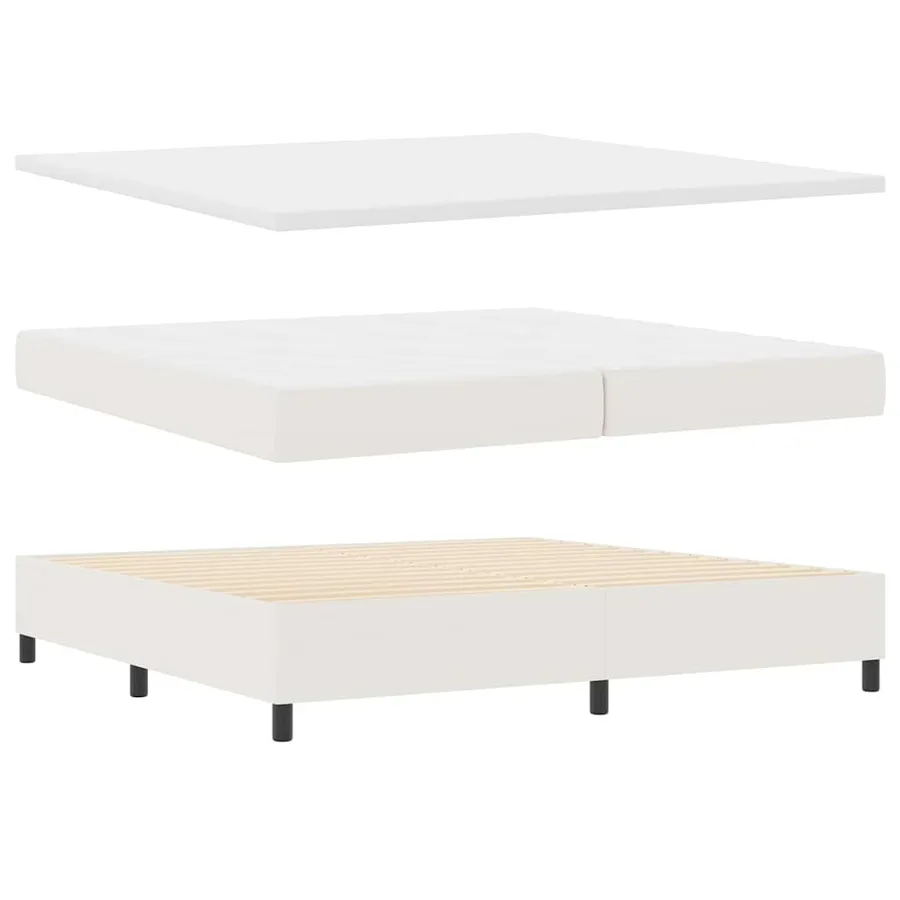 Lit à ressort LED avec tête de lit Crème et Blanc 200 x 200 cm - 6