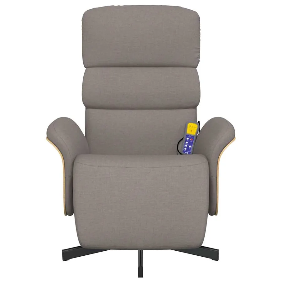 Fauteuil inclinable de massage avec repose-pieds taupe tissu - 4