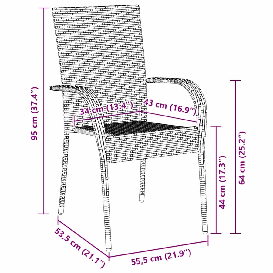 Ensemble de salle à manger pour jardin 5 pcs Gris - 8