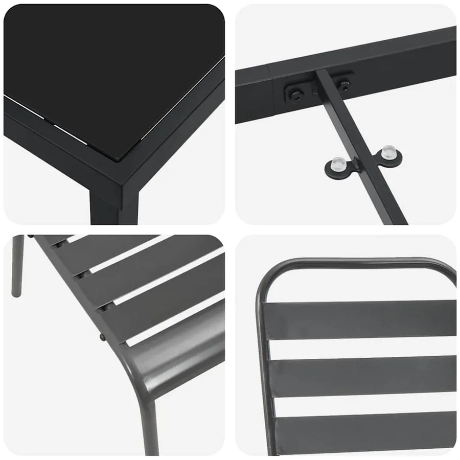 Ensemble de salle à manger pour jardin 7 pcs Anthracite - 9