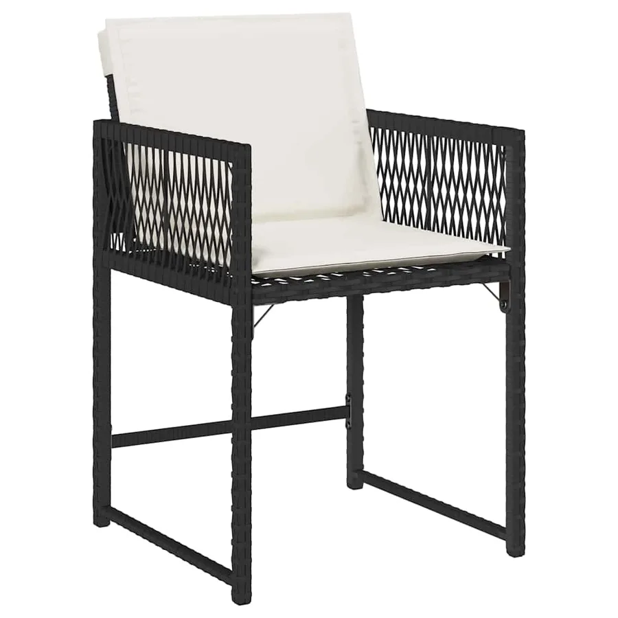 Ensemble de salle à manger pour jardin 9 pcs Noir polyrotin - 6