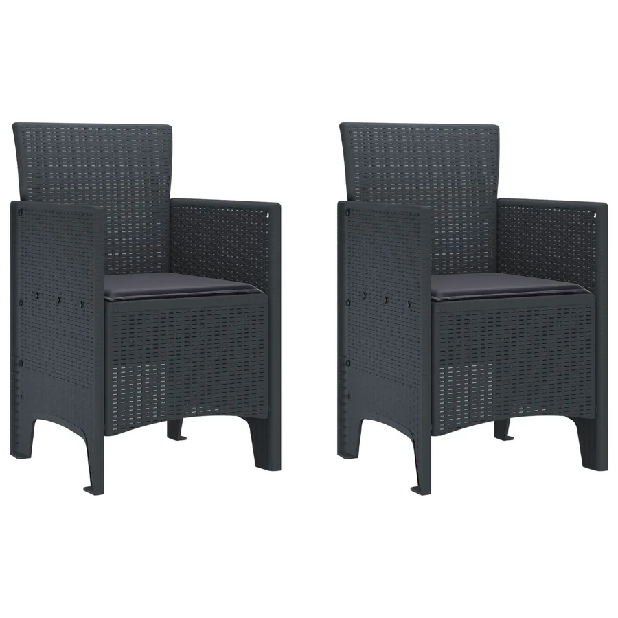 Ensemble de salle à manger pour jardin 3 pcs Anthracite - 5