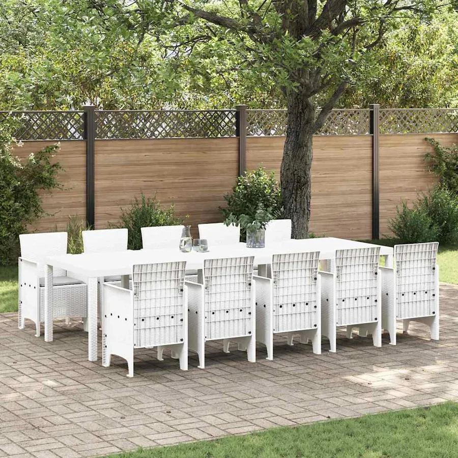 Ensemble de salle à manger pour jardin avec coussin 11 pcs