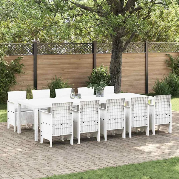 Ensemble de salle à manger pour jardin avec coussin 11 pcs