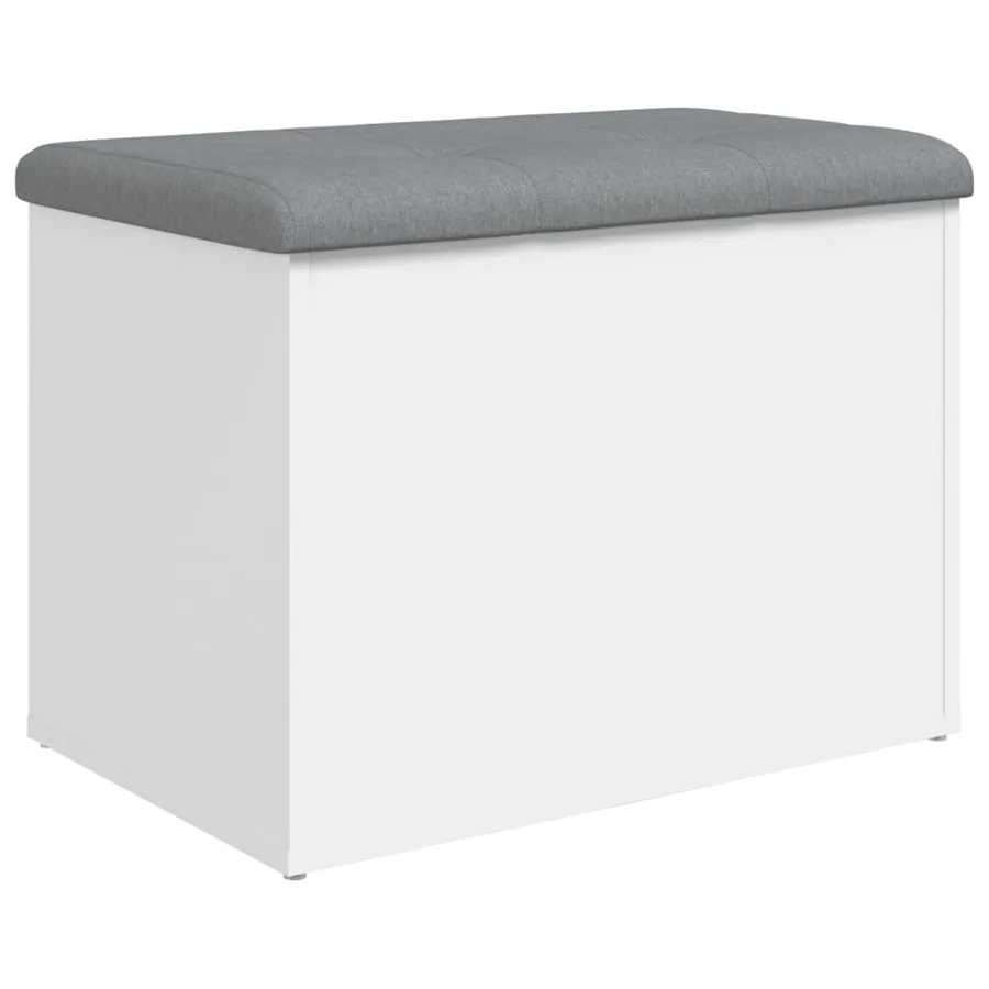 Banc de rangement Blanc 62x42x45 cm Bois d'ingénierie - 2
