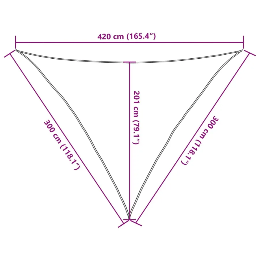 Voile d'ombrage 160 g/m² triangulaire gris clair 3x3x4,2 m PEHD - 10
