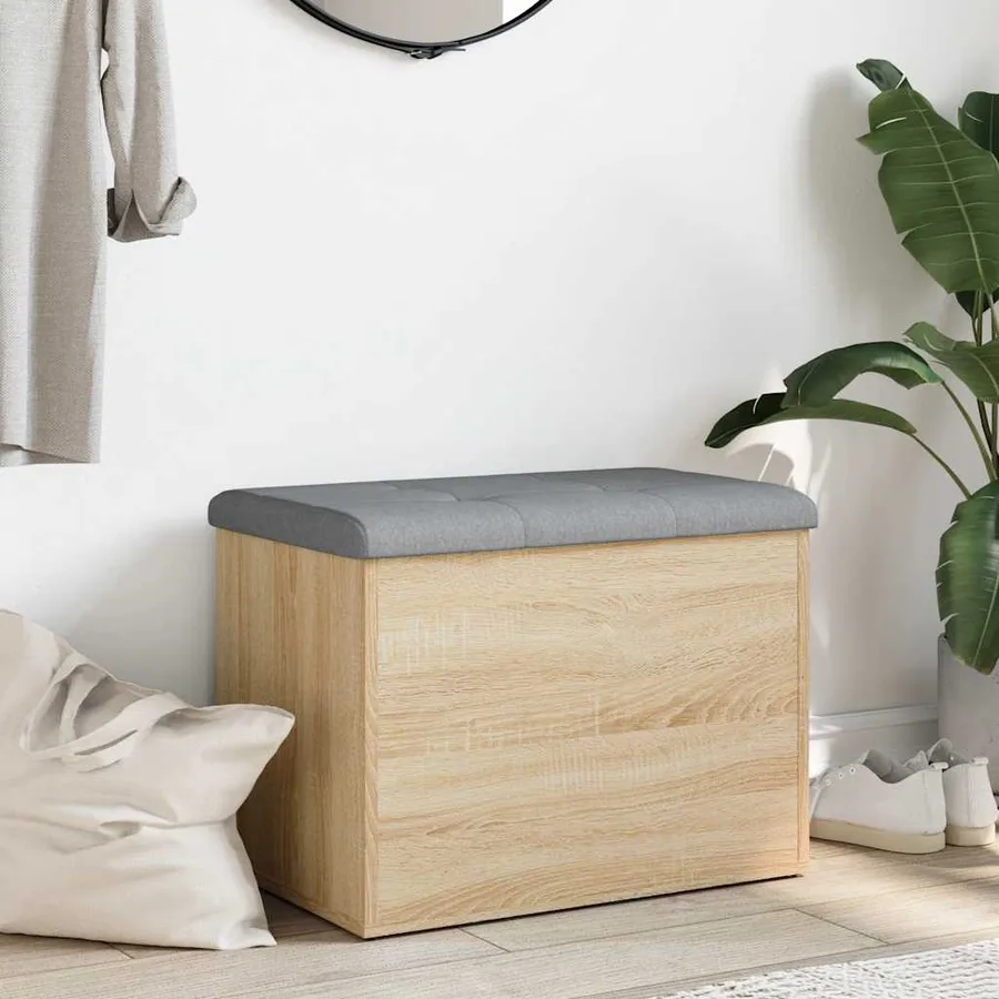 Banc de rangement Chêne Sonoma 62x42x45 cm Bois d'ingénierie - 3