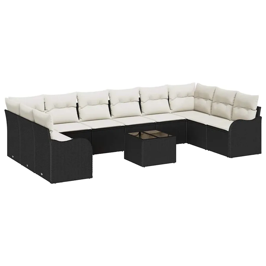 Ensemble de canapé de jardin Noir 55 x 55 x 37 cm polyrotin - 2