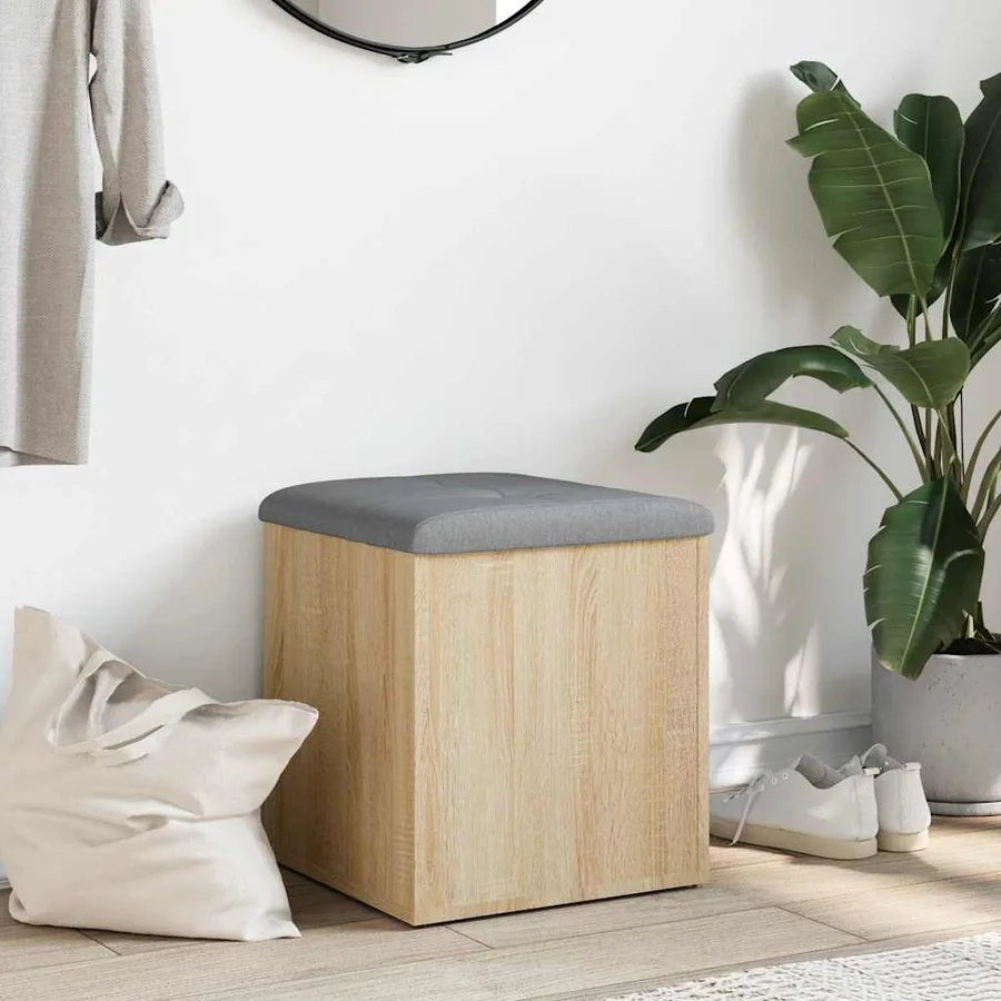 Banc de rangement Chêne Sonoma 42x42x45 cm Bois d'ingénierie - 3