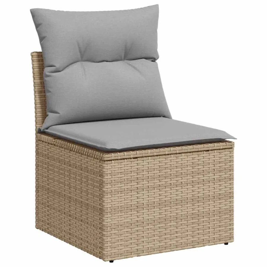 Ensemble de canapé de jardin 7 pcs Beige et Gris clair - 5