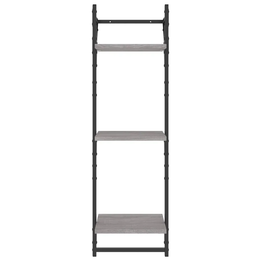 Étagères murales à 3 niveaux avec barres 2 pcs sonoma gris - 5