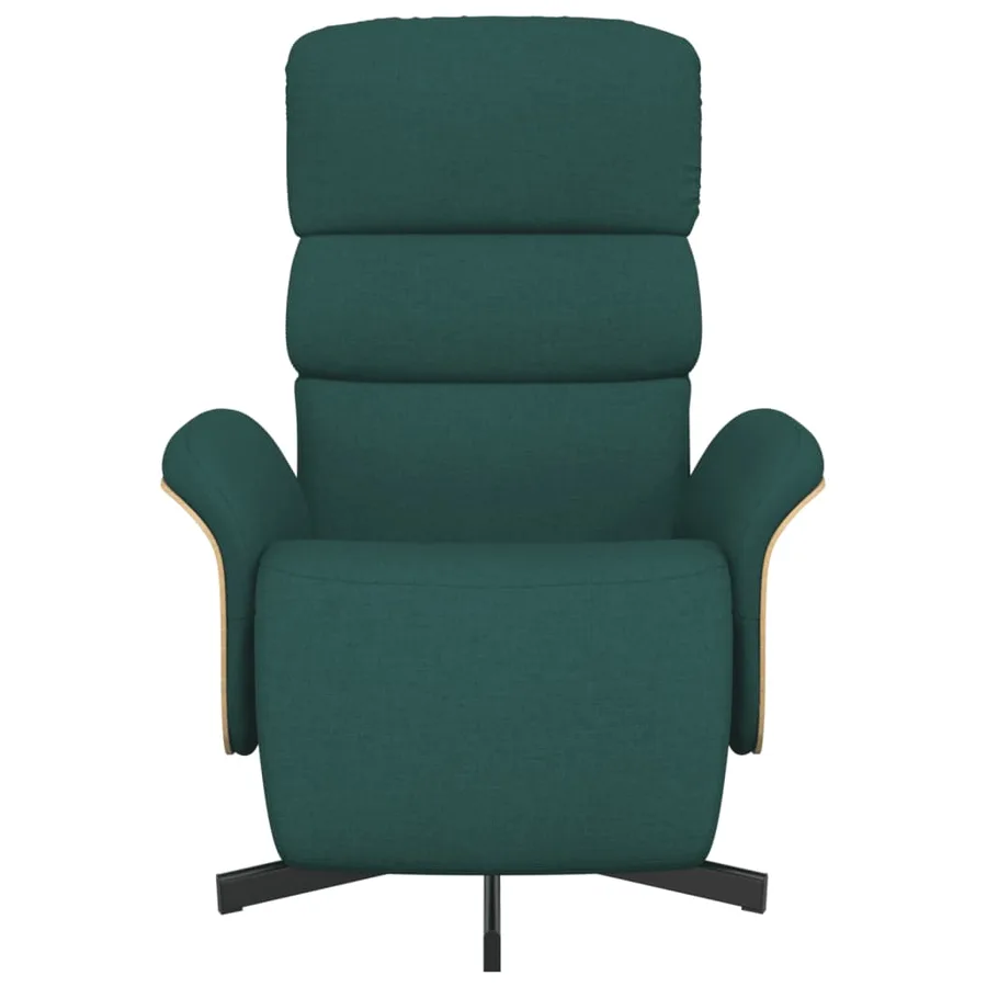 Fauteuil inclinable avec repose-pieds vert foncé tissu - 3