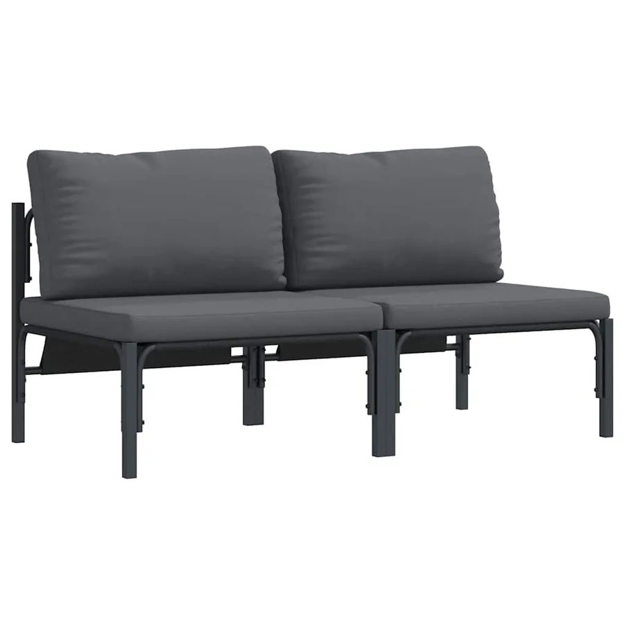 Mobilier de jardin 2 Pièce Anthracite 80 x 80 x 71 cm Acier - 2