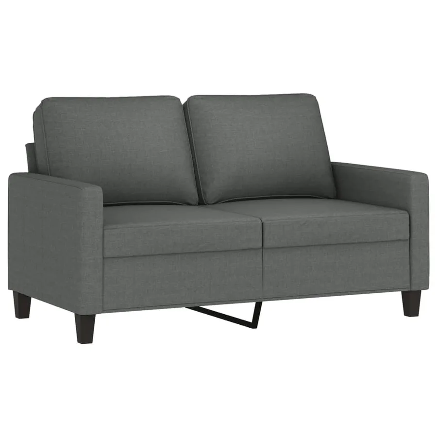 Ensemble de canapés 2 pcs avec coussins Gris foncé Tissu - 3