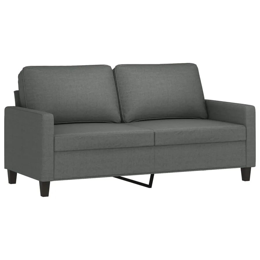 Ensemble de canapés 2 pcs avec coussins Gris foncé Tissu - 4