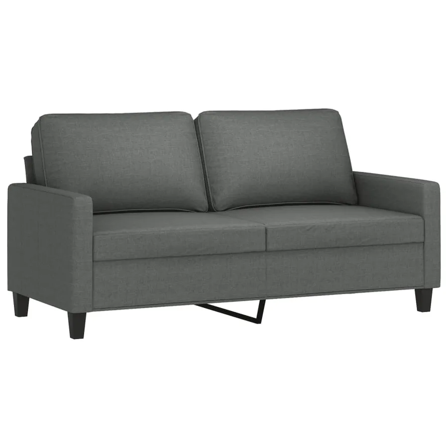Ensemble de canapés 3 pcs avec coussins Gris foncé Tissu - 4