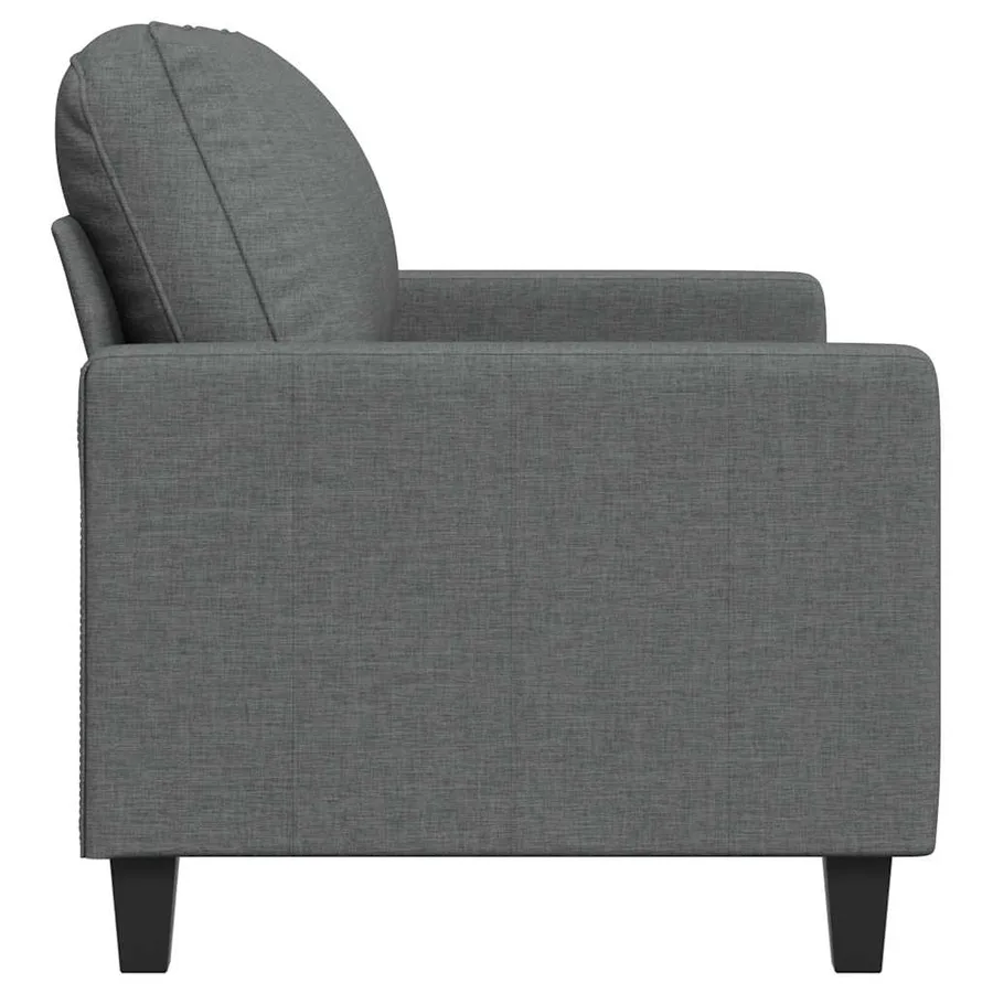 Canapé à 2 places Gris foncé 120 cm Tissu - 5